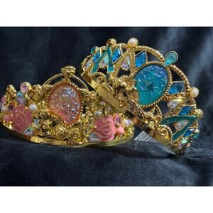 Disney - Set of 2 Metal Princess Crowns Tiara - Jasmine + Belle